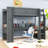 Jazlena Wood Loft Bed with Desk and Drawer, Shelves-368153755