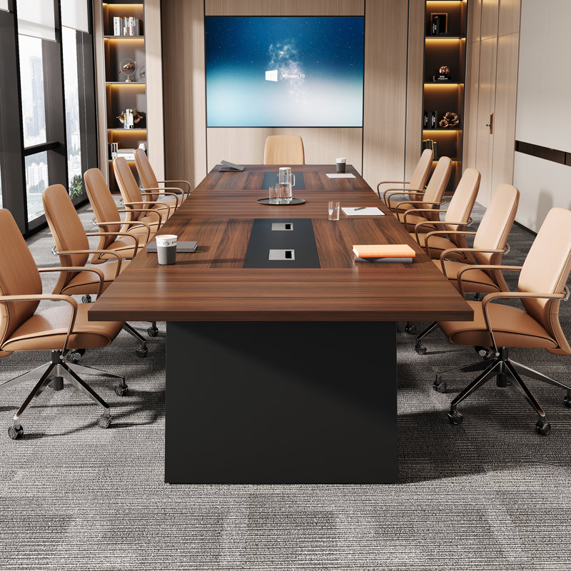 Table de conférence de 8 pi, table de réunion pour 8 à 10 personnes, Noyer