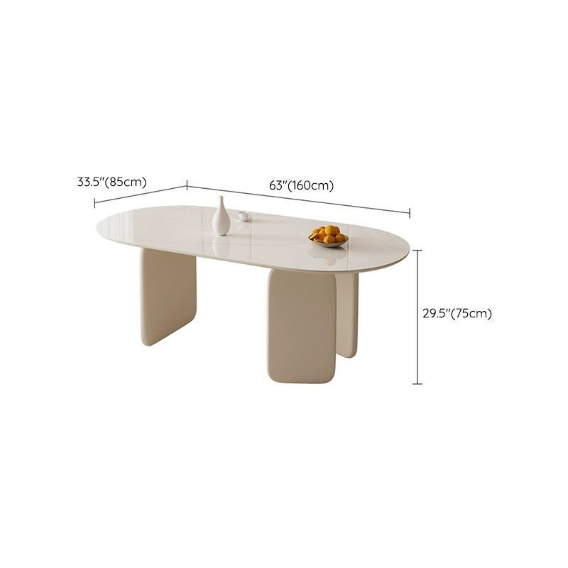 Table de salle à manger Lidmila, L 35,4 po x L 63 po, Crème, crème