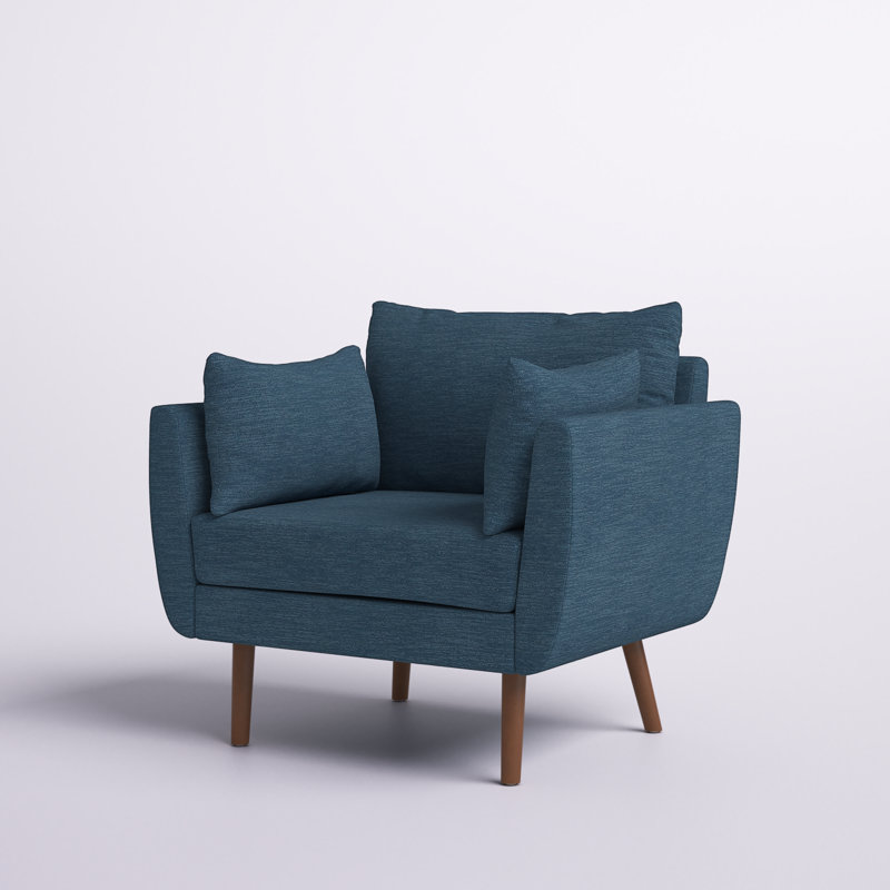 Artemia Upholstered Club Chair, Navy Blue Polyester