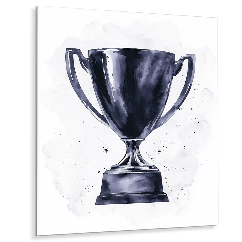 «Football trophée» en noir et blanc, 20" H x 12" W