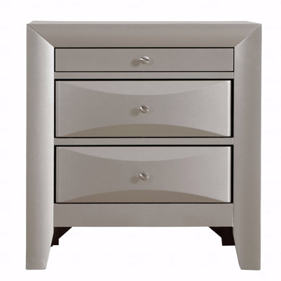 Elegant Design Silver Champagne Bedroom Nightstand