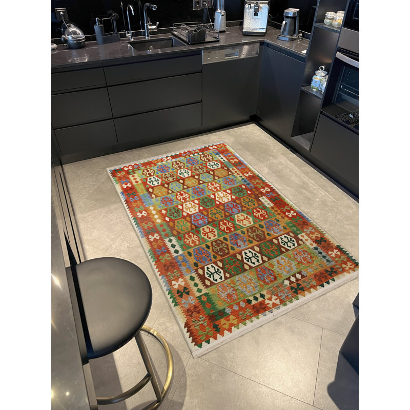 Tapis décoratif multicolore à motifs mixtes, Tapis de couloir 3 pi 3,37 po x 9 pi 10,11 po