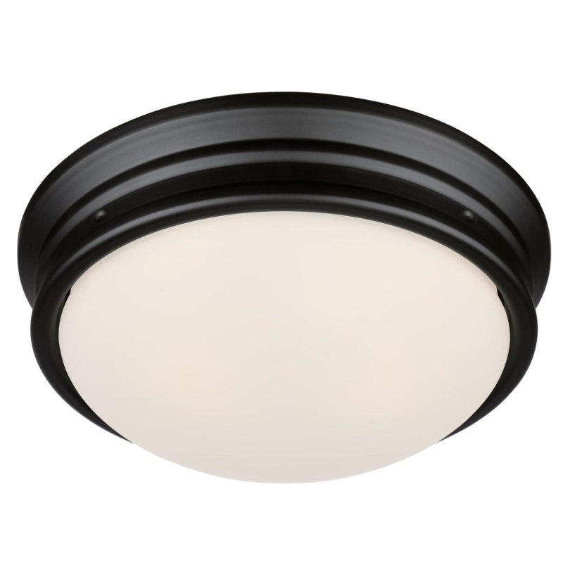 2 - Bulb Outdoor Flush Mount, Matte Black