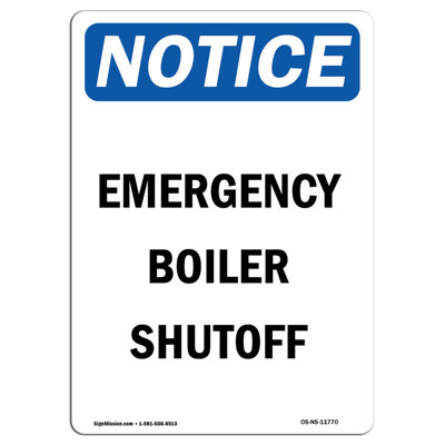 Emergency Boiler Shutoff Sign