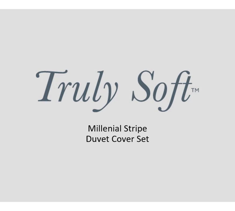 Ivory and Black Striped Microfiber Queen Comforter Set