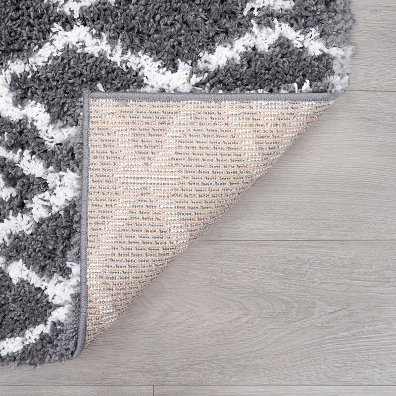 Tapis gris / blanc Jemima, Rectangle 8 pi 9 po x 12 pi 2 po