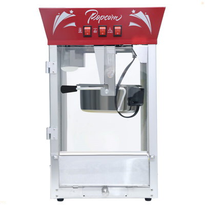 Commercial Popcorn MAKER Machine, 12 Ounce Kettle Stainless Steel Popcorn Maker With Tempered Glass, Warming Deck, 850W Countertop Popcorn Popper For Parties, Events, And Home Theater