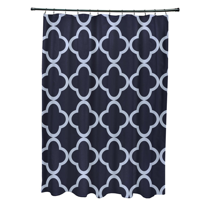 Rideau de douche simple Floral, Bleu marine