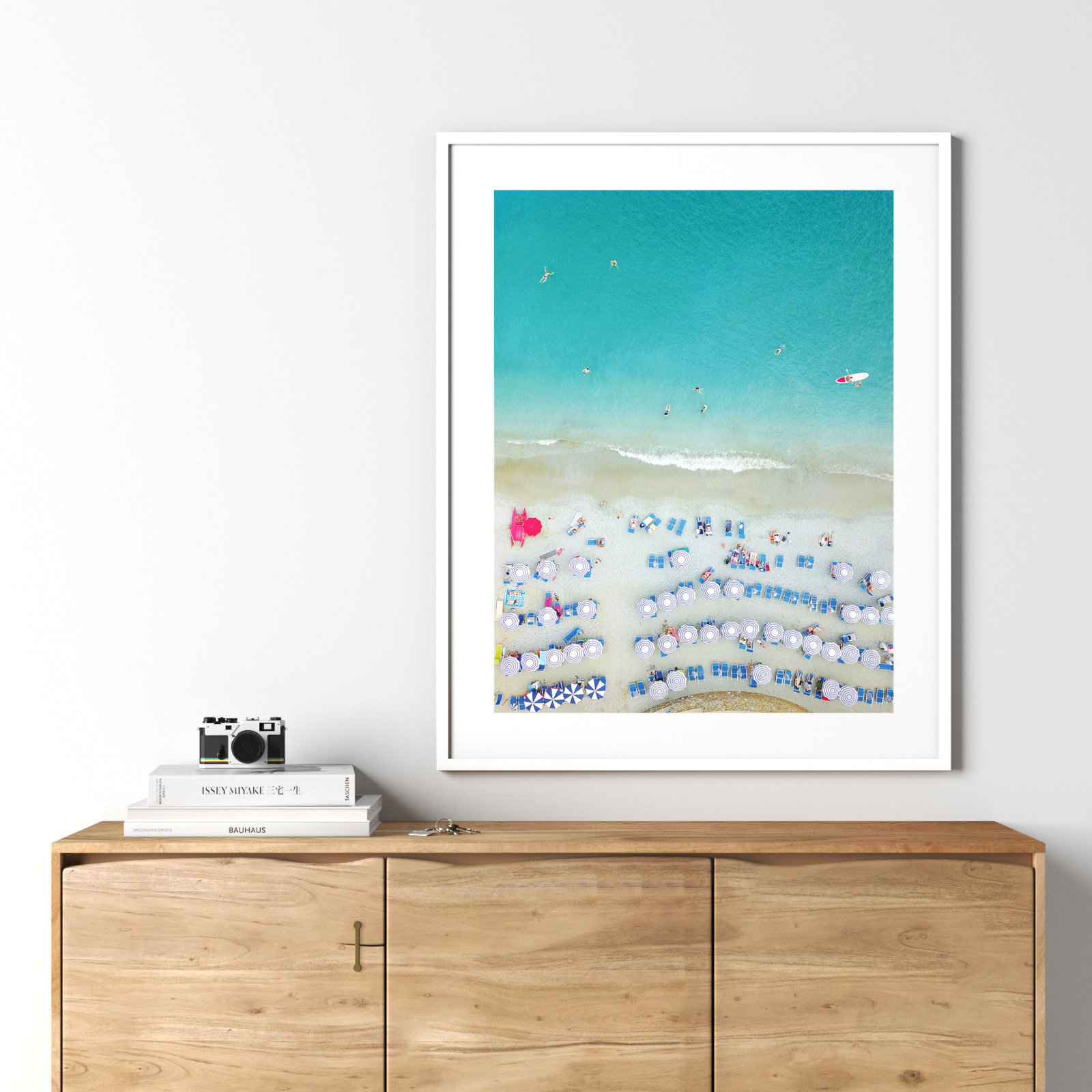 Monterosso Al Mare Swim by Rachel Dowd, White Framed, 41.25" H x 33.25" W