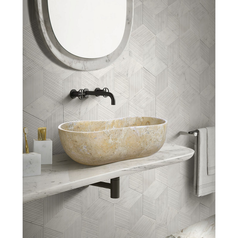 Lavabo vasque de salle de bain avec trou de drain pré-percé, Gold