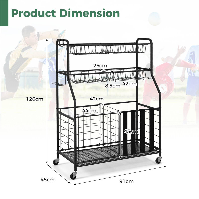 Metal Freestanding Multi-Use Sports Rack