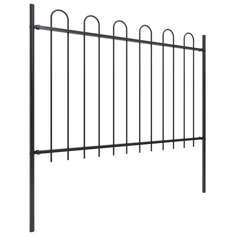 Verla Black Metal Fence Panels Included, 120cm H x 340cm W x 0.5cm D