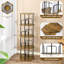 Revolving 4-Tier Bookshelf Tower, Hexagonal Corner Bookcase With 360° Spin, Vertical Organizer For Living Room, Office & Bedroom