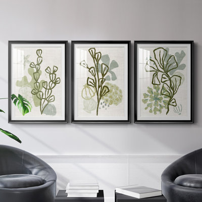 Coral Blockprint I, reproduction encadrée de qualité supérieure - prête à être accrochée
