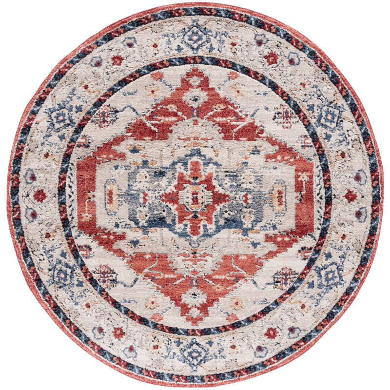 Luna Performance Oriental Rug, Round 6'7"