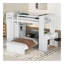 Lit mezzanine simple avec lit autonome, tablettes, bureau et garde-robe - blanc-373898186-373898185