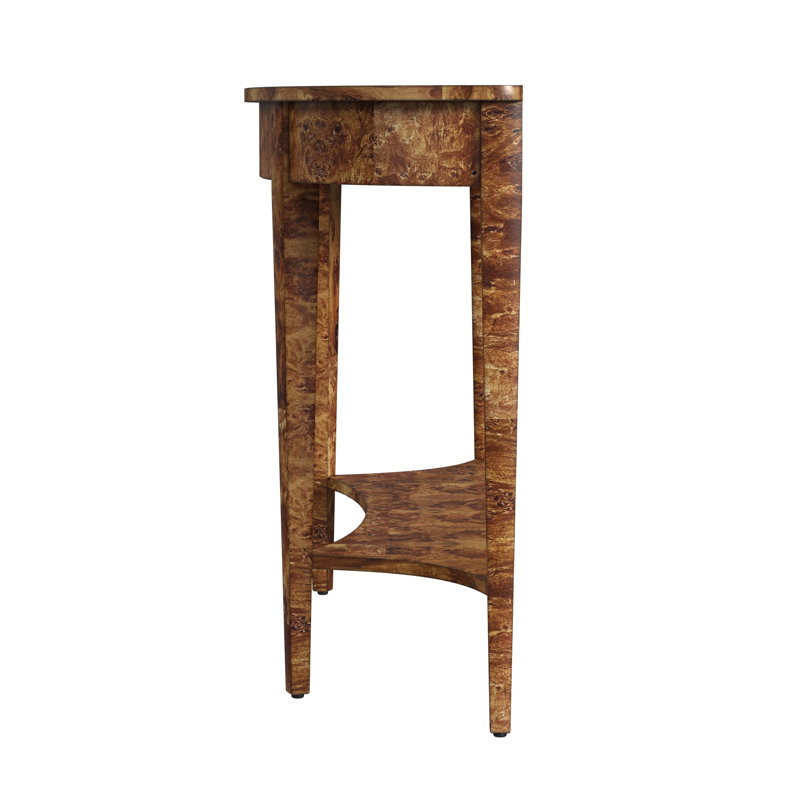 Astor 54"W Demilune Console Table, Honey Burl