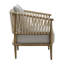 Fauteuil d'appoint en bois massif avec coussin de dossier amovible pour plus de commodité Corde et coussin arrondis