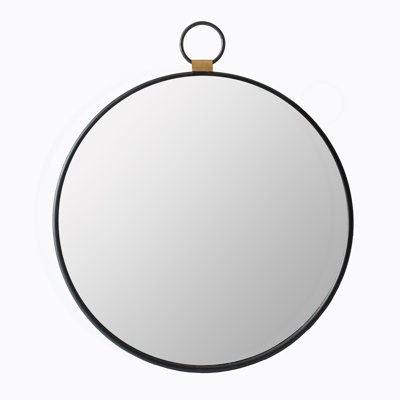 Iron Frame Vertical Round Mirror