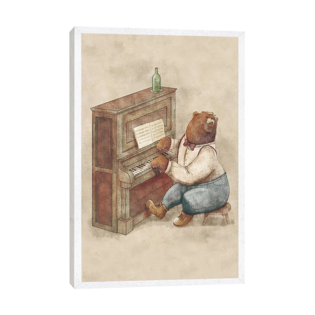 Der Pianist von Mike Koubou - Galerie-verpackte Leinwand Giclée auf Leinwand