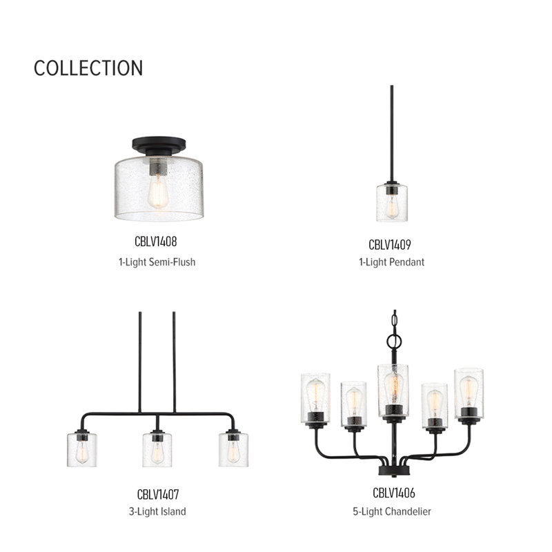 Lustre à 5 lumières avec abat-jour
