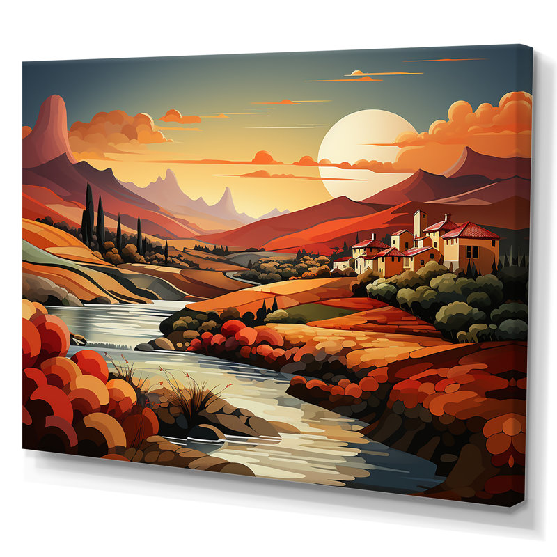 Paysage méditerranéen audacieux I - impression, Toile tendue, H 34 po x l 44 po x P 1,5 po