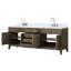 Meuble-lavabo double en chêne gris 84 po X P 22 po D, dessus en marbre de Carrare et ensemble de robinet-893554499