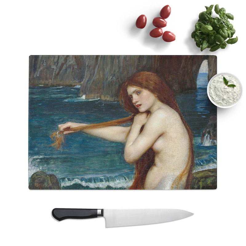 A Mermaid Vol.1 by John William Waterhouse Chopping Board, 0.4cm H x 20cm W x 29cm L