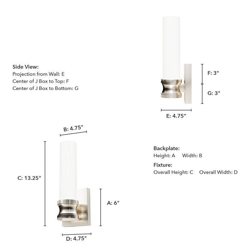 Applique murale en aluminium Lenlock, Blanc, Nickel brossé