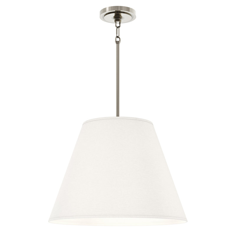 4 - Light Pendant, Shannon Oyster, Polished Nickel