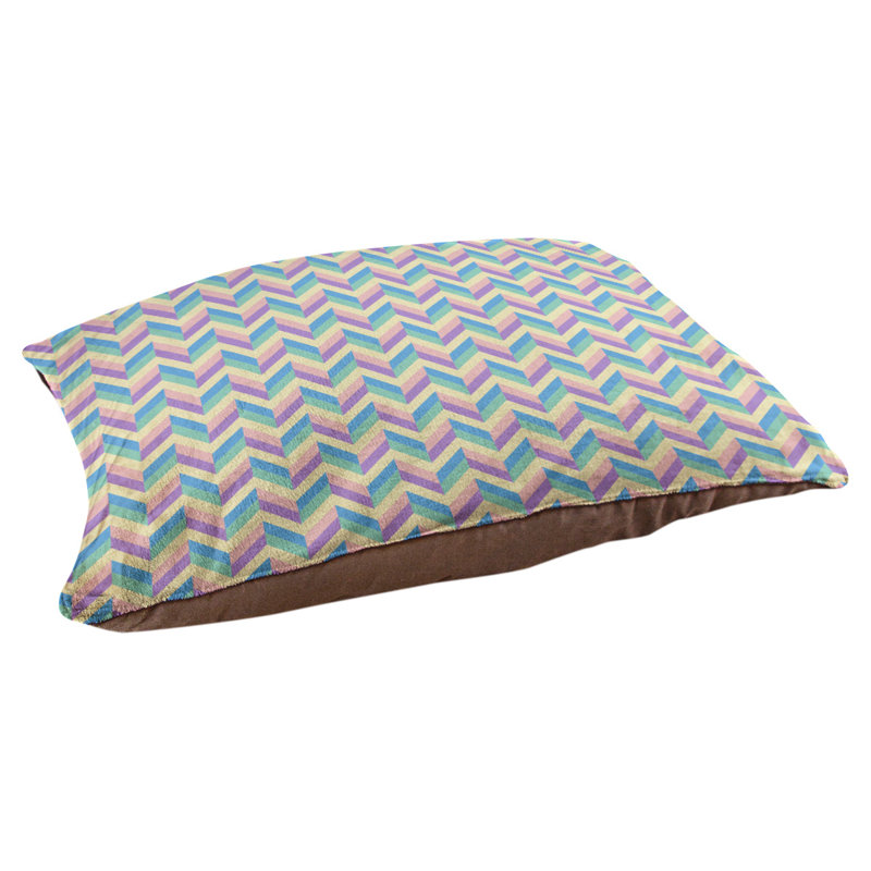 Coussin pour chien chevron Byrge, Moyen (L 29,5 po x P19,5 po x H 9,5 po), Pastel
