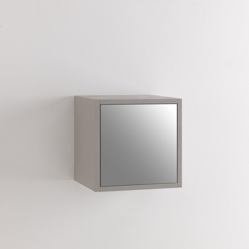 Bernice Square Cube Shelf with Adjustable Shelves, Light Grey