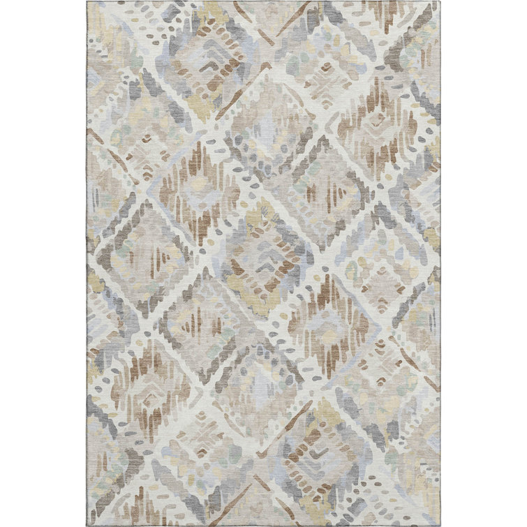Premium Machine Washable Celis AMF1326 Diamonds Rug