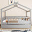 Lit double en bois avec lit gigogne simple, gris-1403321849