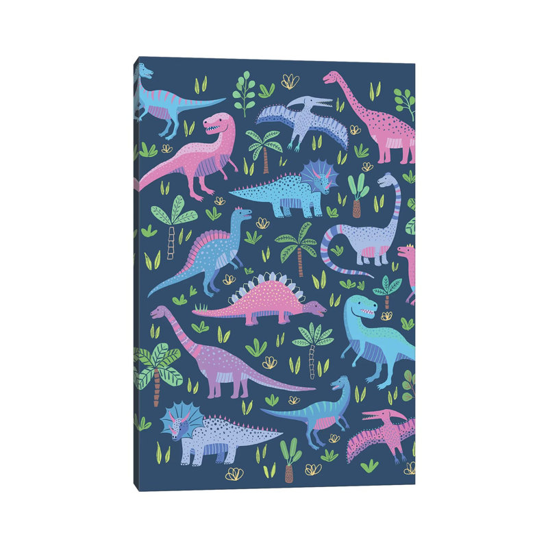 Dino Fun II by Nancy Mckenzie - Wrapped Canvas Gallery-Wrapped Canvas Giclée, 66.04 cm H x 45.72 cm W x 1.91 cm D