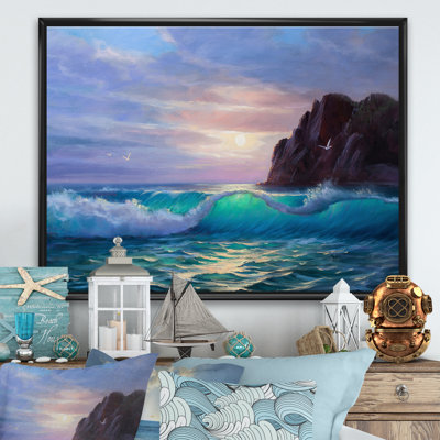 «Sunshine Reflecting Throug Braking Waves II», reproduction sur toile flottante