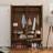 Farmhouse Widen Hall Tree With 4 Rattan Doors, Versatile 4-In-1 Seating Bench With 6 Hooks, Mid-Century Entryway Shoe Cabinet With Adjustable Shelf For Living Room, Black, 55.1"W-1940559531