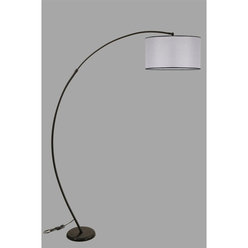 Luro Adjustable Floor Lamp, Light Grey Metal Body, 31.5 x 72.8 inches | Electrostatic Oven Dried Paint, E27 Socket (Max 60W) | Modern Design, Perfect for Living Room, Bedroom, and Office, Stylish & Functional Lighting