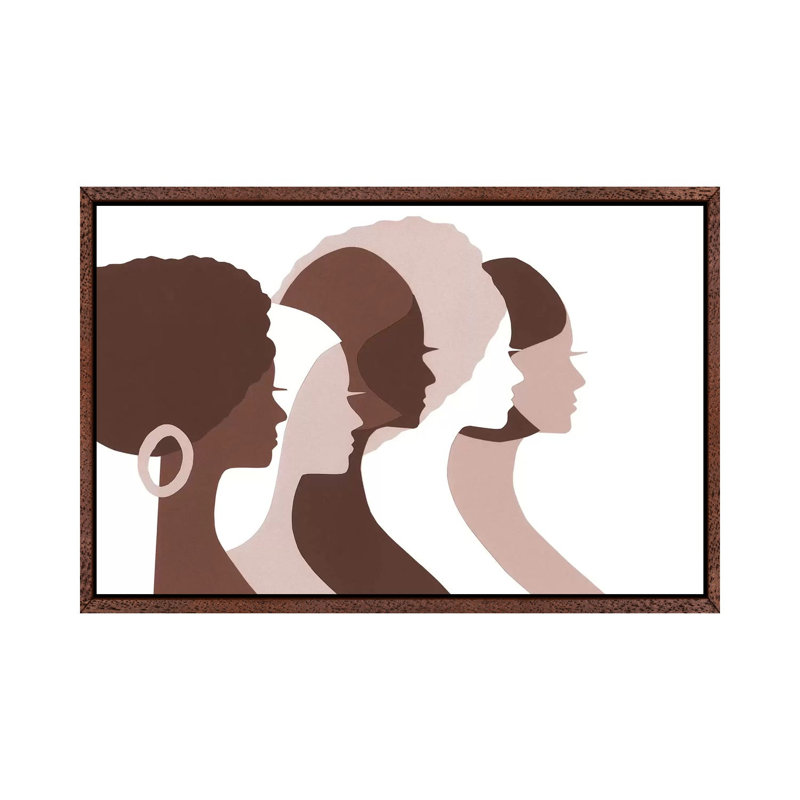 Women Of Color Profiles In Brown by LouLouArtStudio - Print on Canvas, 45.72cm H x 66.04cm W x 3.81cm D
