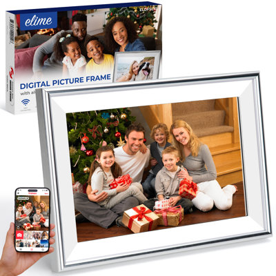 Frameo 10.1" WiFi ELIME Digital Picture Frame - Auto Rotate - Free Unlimited Storage, Micro SD Slot