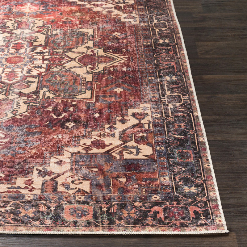 Mya Washable Oriental Indoor Rug, Rectangle 6'7" x 9'