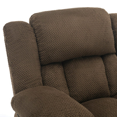 Kinue 41.3" W Swivel Upholstered Recliner with Massage and Heat
