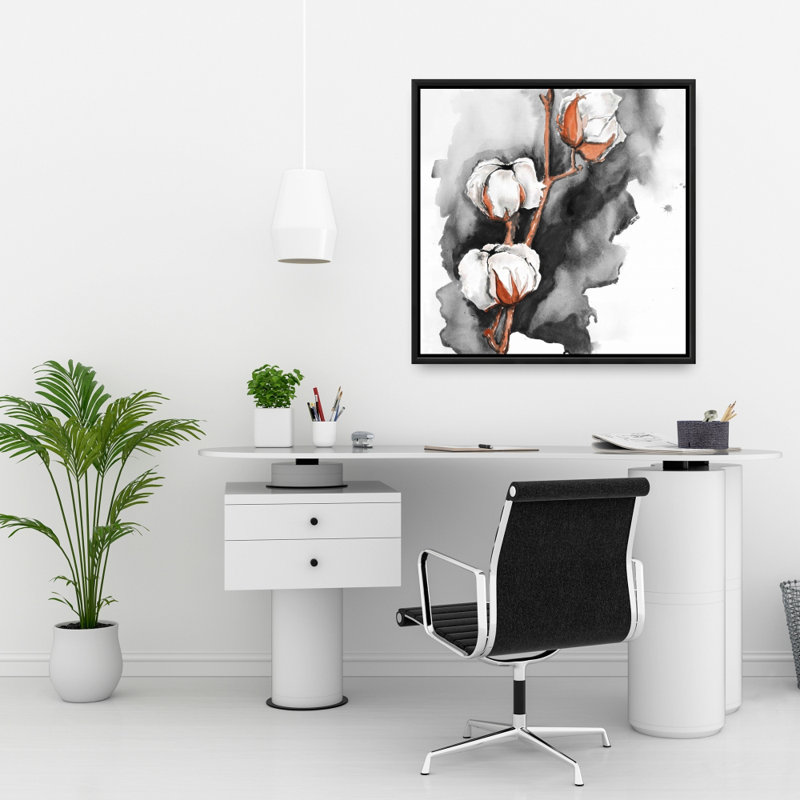 "Fleurs de coton sur fond noir"