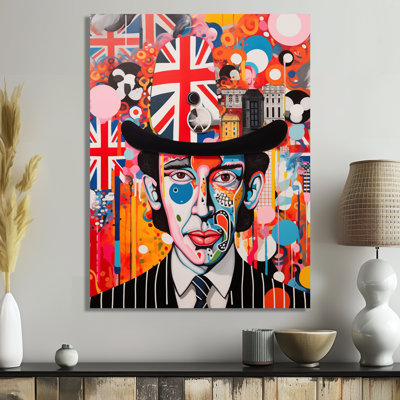 London London Pop Art Man Portrait - City London Wall Ar, impression d'art mural