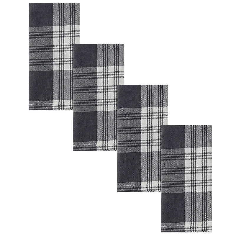  Slate Dylan Napkin Set of 4, Black Plaid