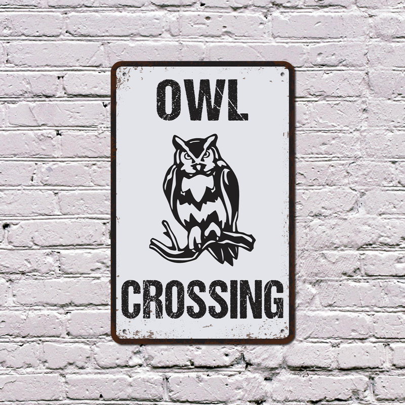 Panneau de fantaisie en aluminium 10 po x 14 po Owl Crossing