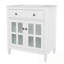 Meuble-lavabo avec lavabo, tablette réglable et 2 portes en verre-1358536016