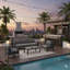 4-Piece Modern Aluminum Patio Conversation Set
