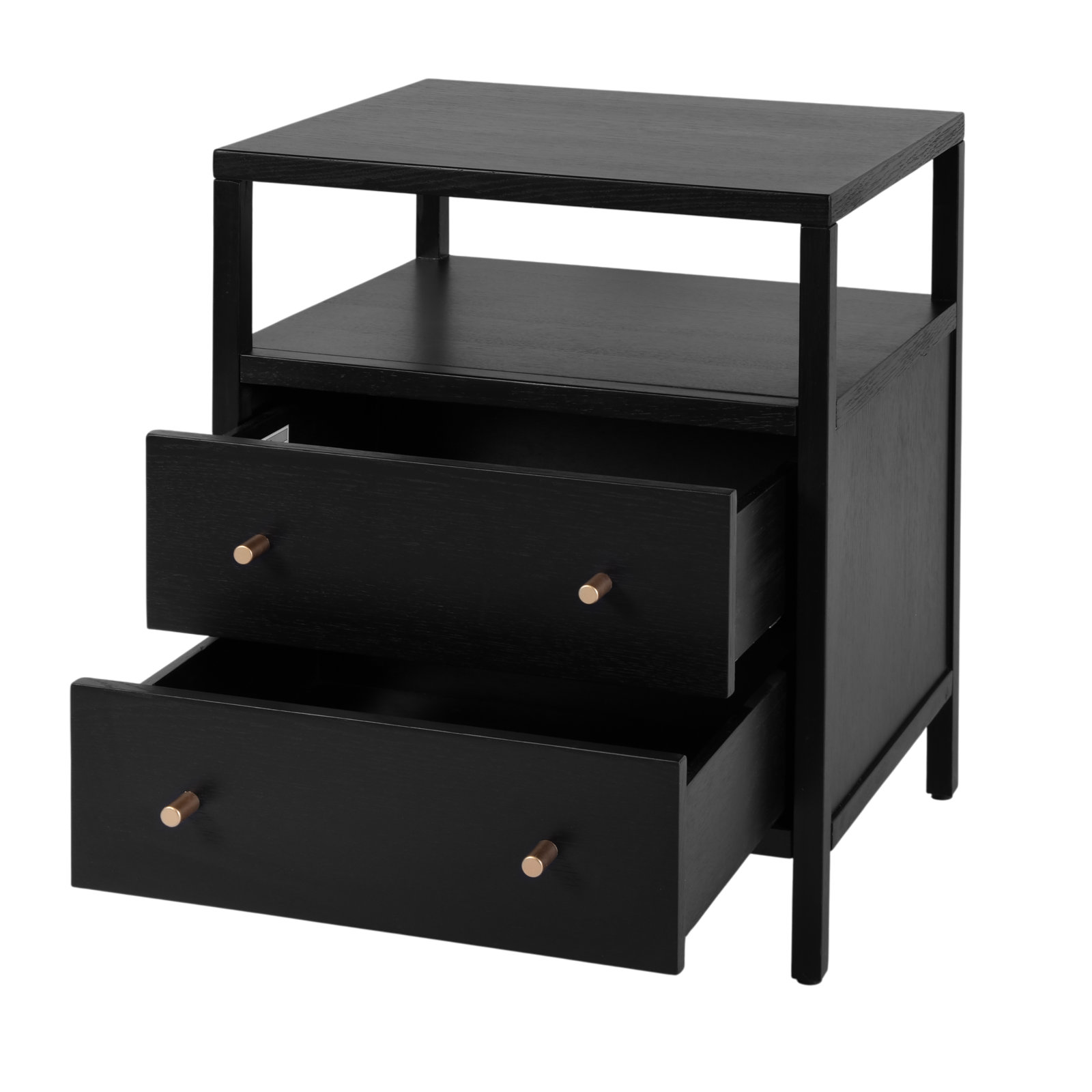 Sloane 21.25 in. W Wood 2 Drawer Nightstand, Black